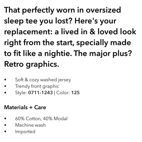 NEW Aerie Sleep Happens Night Tee - size L - Picture 5 of 5